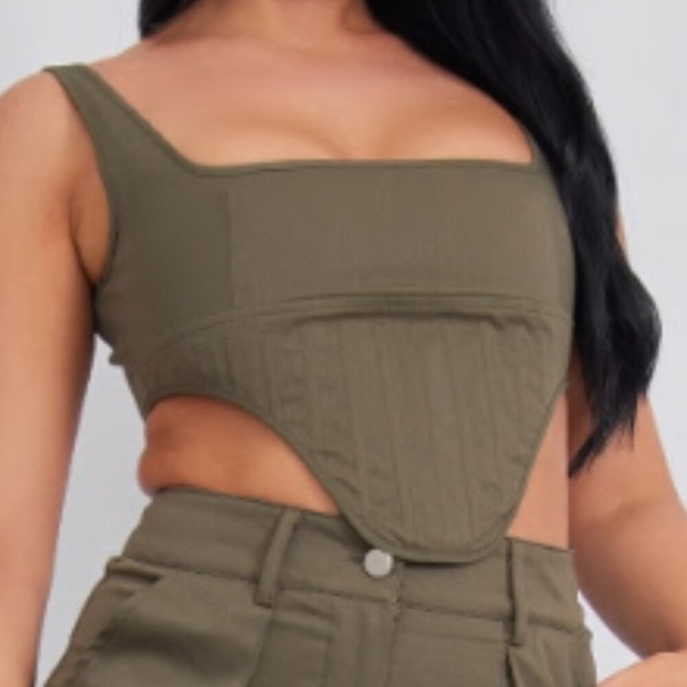 Two Piece Corset Top & Cargo Pant